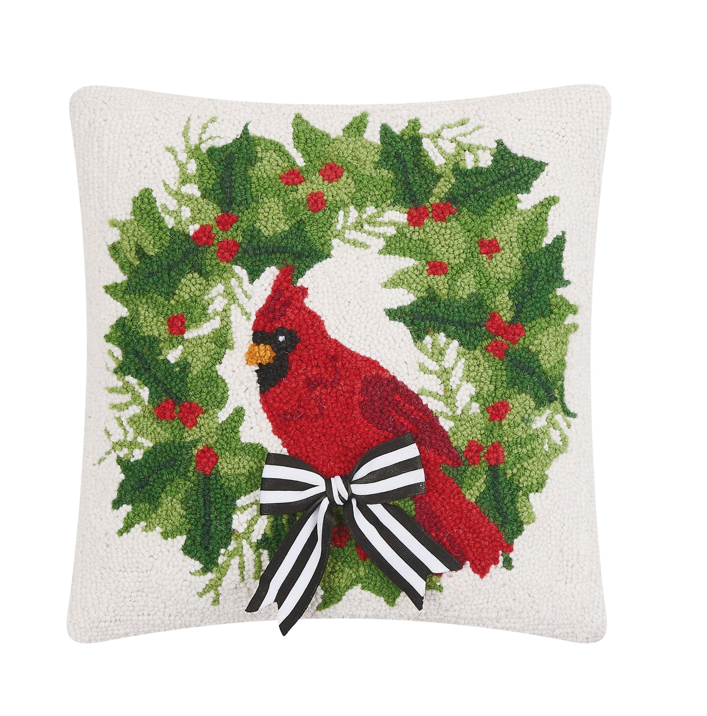 Cardinal with Ribbon Tree Hook Pillow