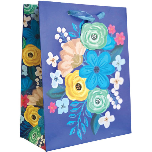 Gypsy Floral Blue Tote - Medium