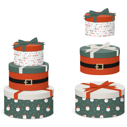 Santa Nested Circle Boxes