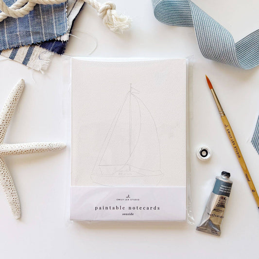 Seaside paintable notecards