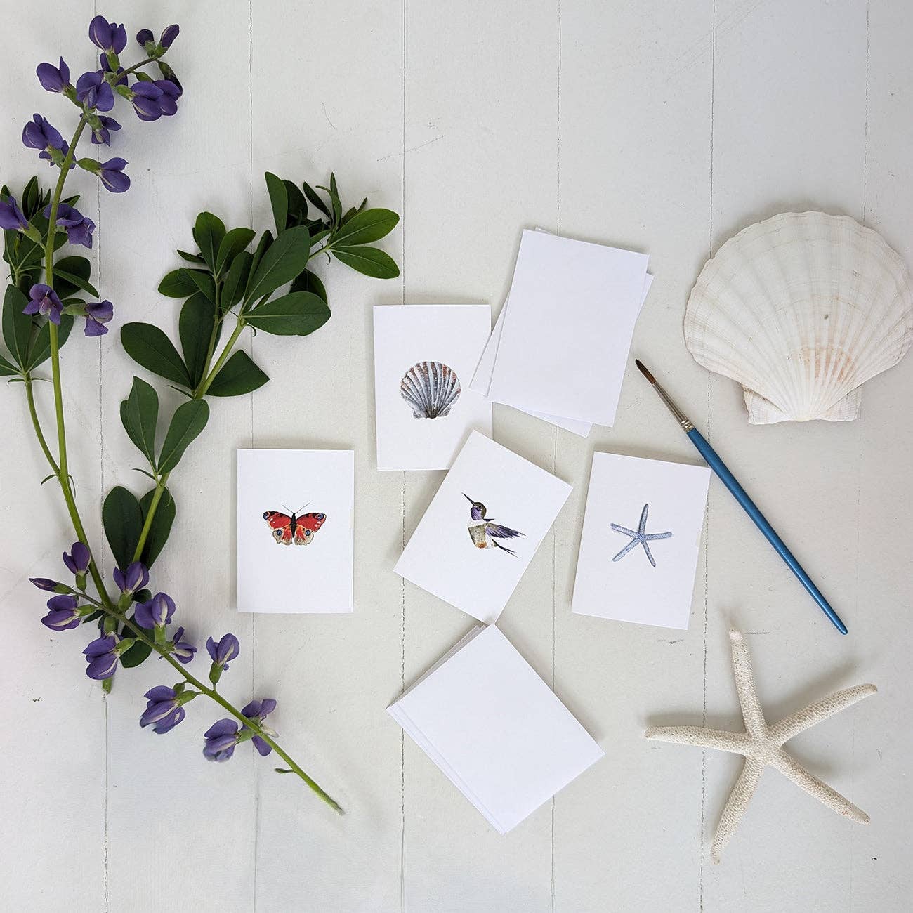 Blue Starfish Mini Note Card