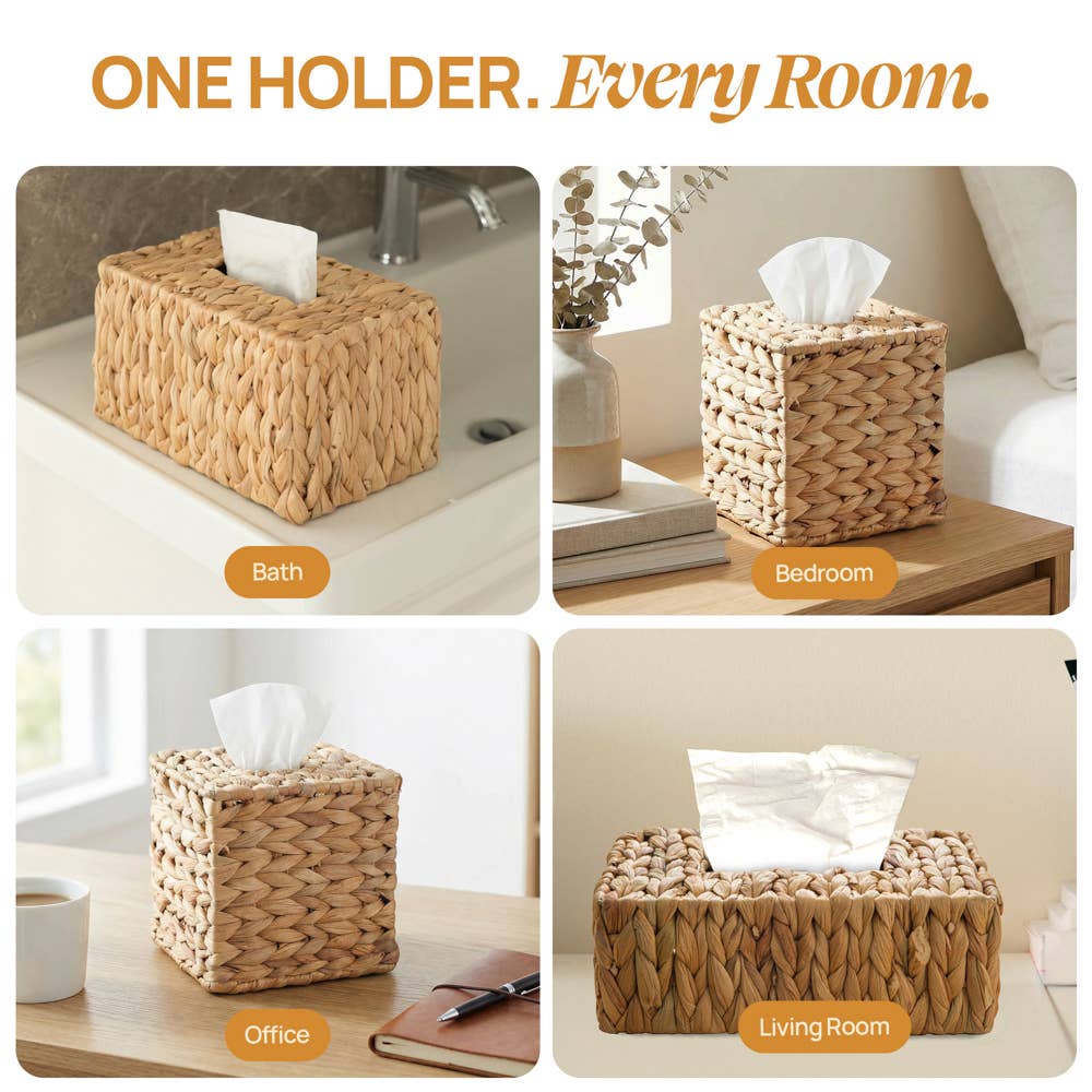 Wicker Tissue Box Cover, Size of a Kleenex Tissue Box