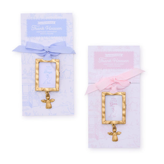 Keepsake Ornament Photo Frame with Angel Charm on Gift Card