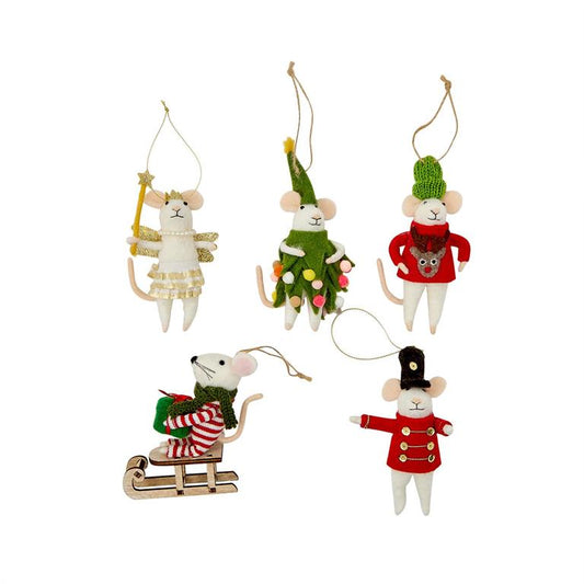 Hand-Crafted Felt Mouse Ornament