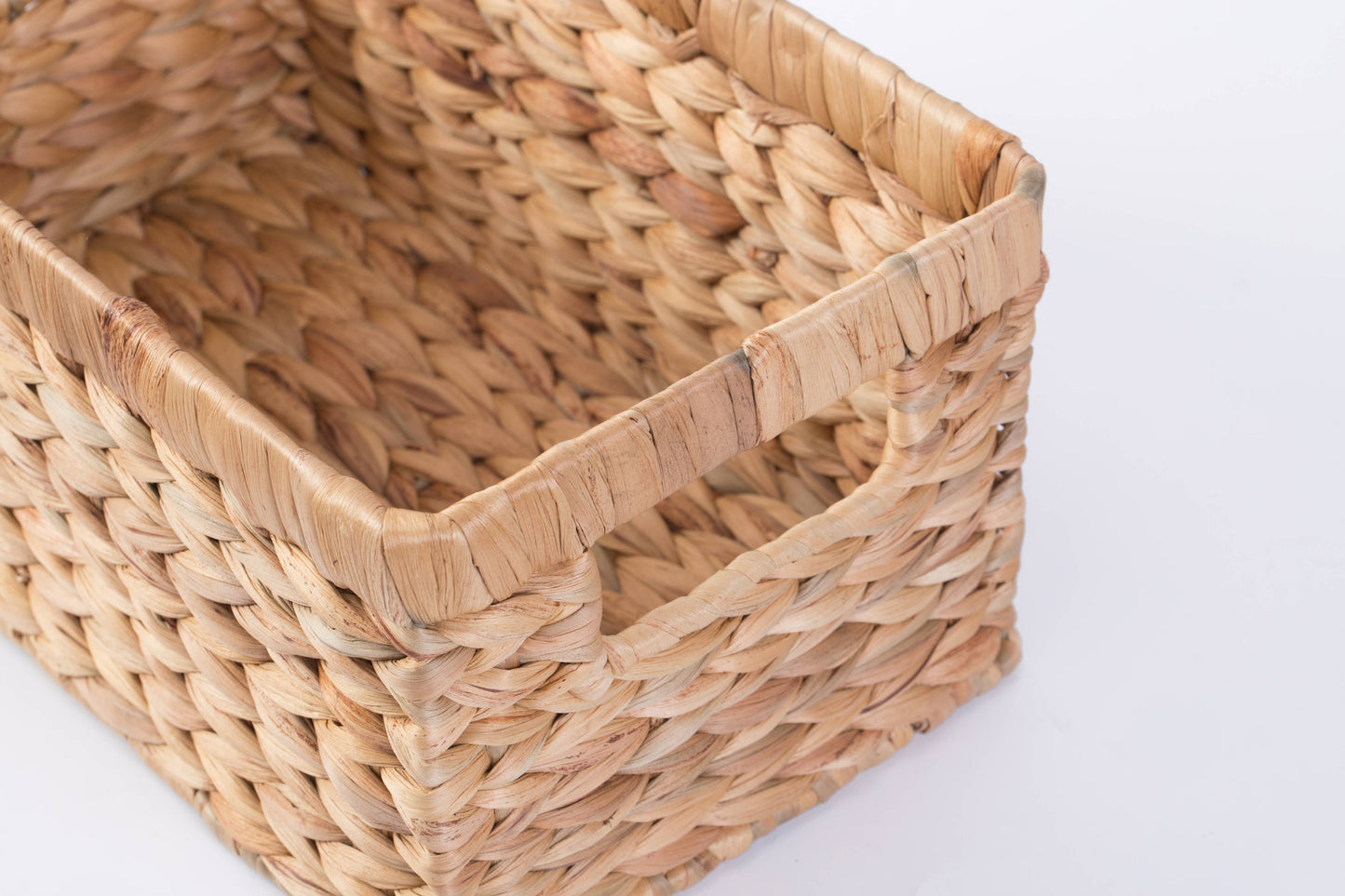Natural Woven Water Hyacinth Wicker Storage Bin Basket