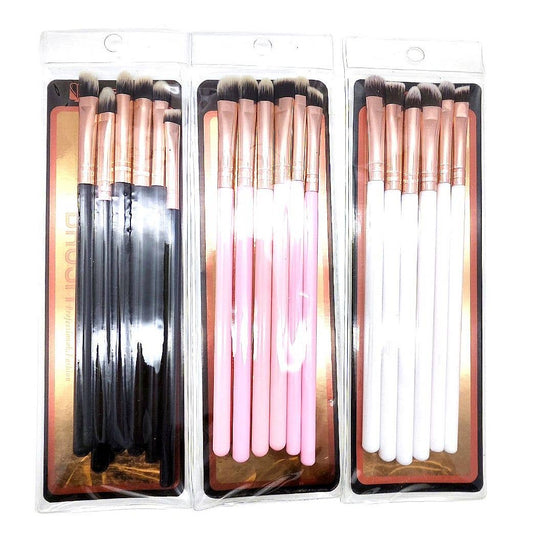 12pk Multi Color 6 pieces Makeup Brush Set