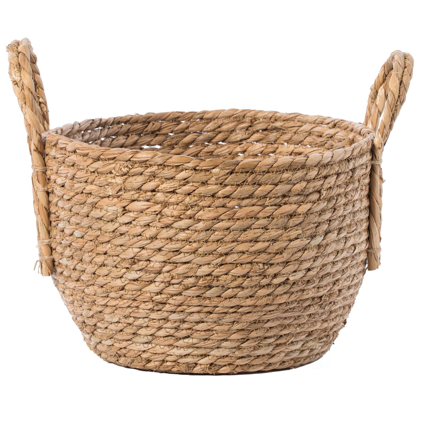 Decorative Round Wicker Woven Rope Storage Blanket Basket