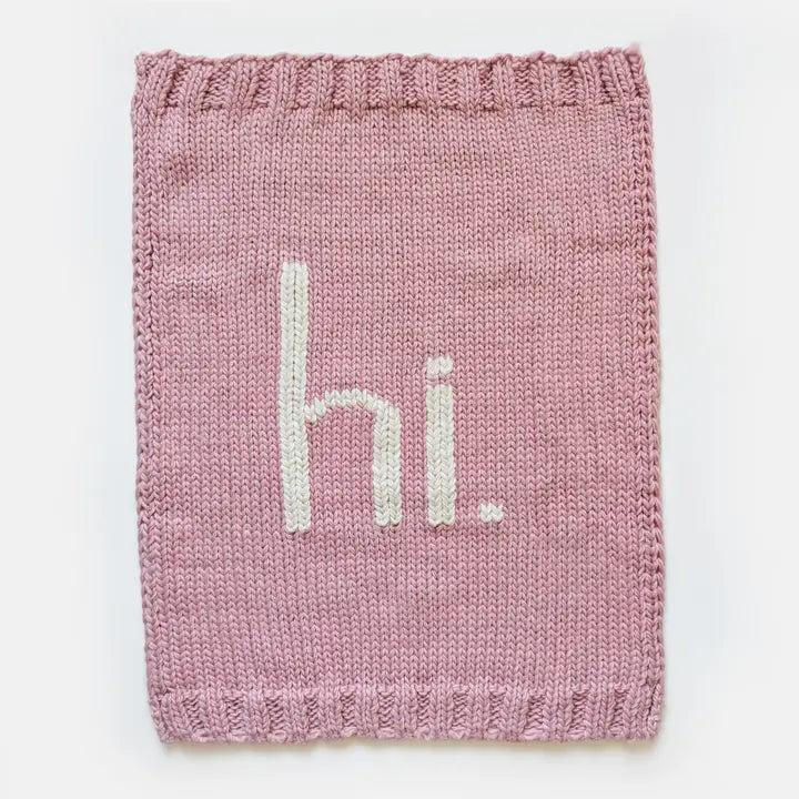 Hi. Hand Knit Baby Blanket