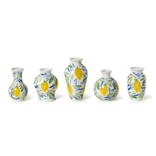 Lemon Grove Hand-Painted Mini Lemon Vase