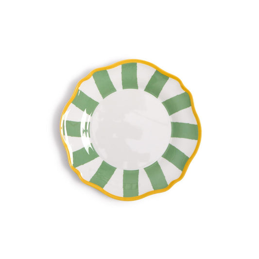 Green Striped Salad / Dessert Plate