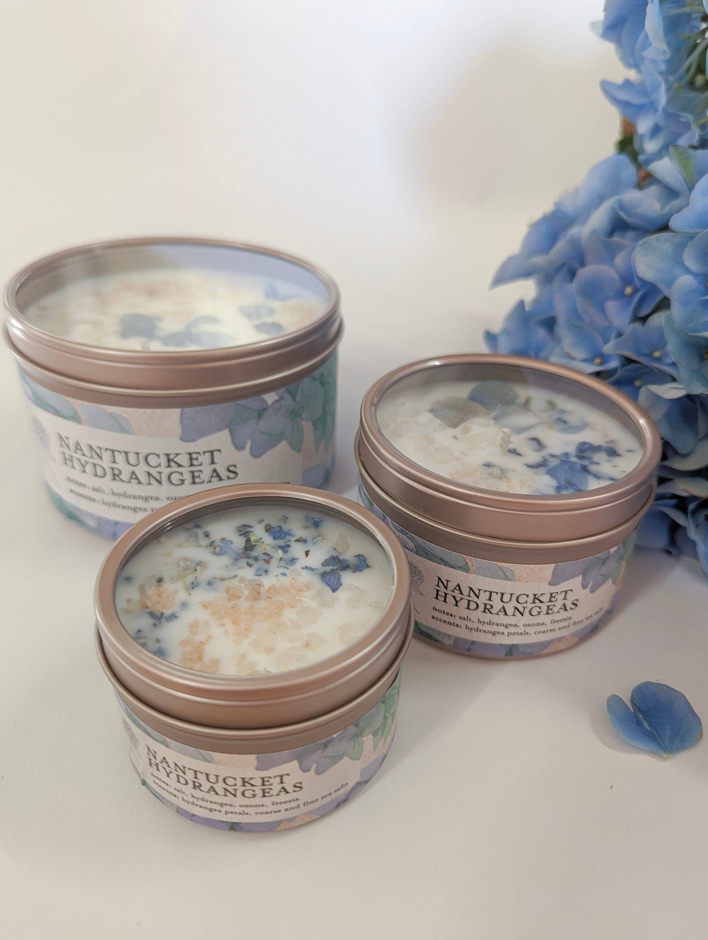 NANTUCKET HYDRANGEAS Hydrangea Sea Salt Candle