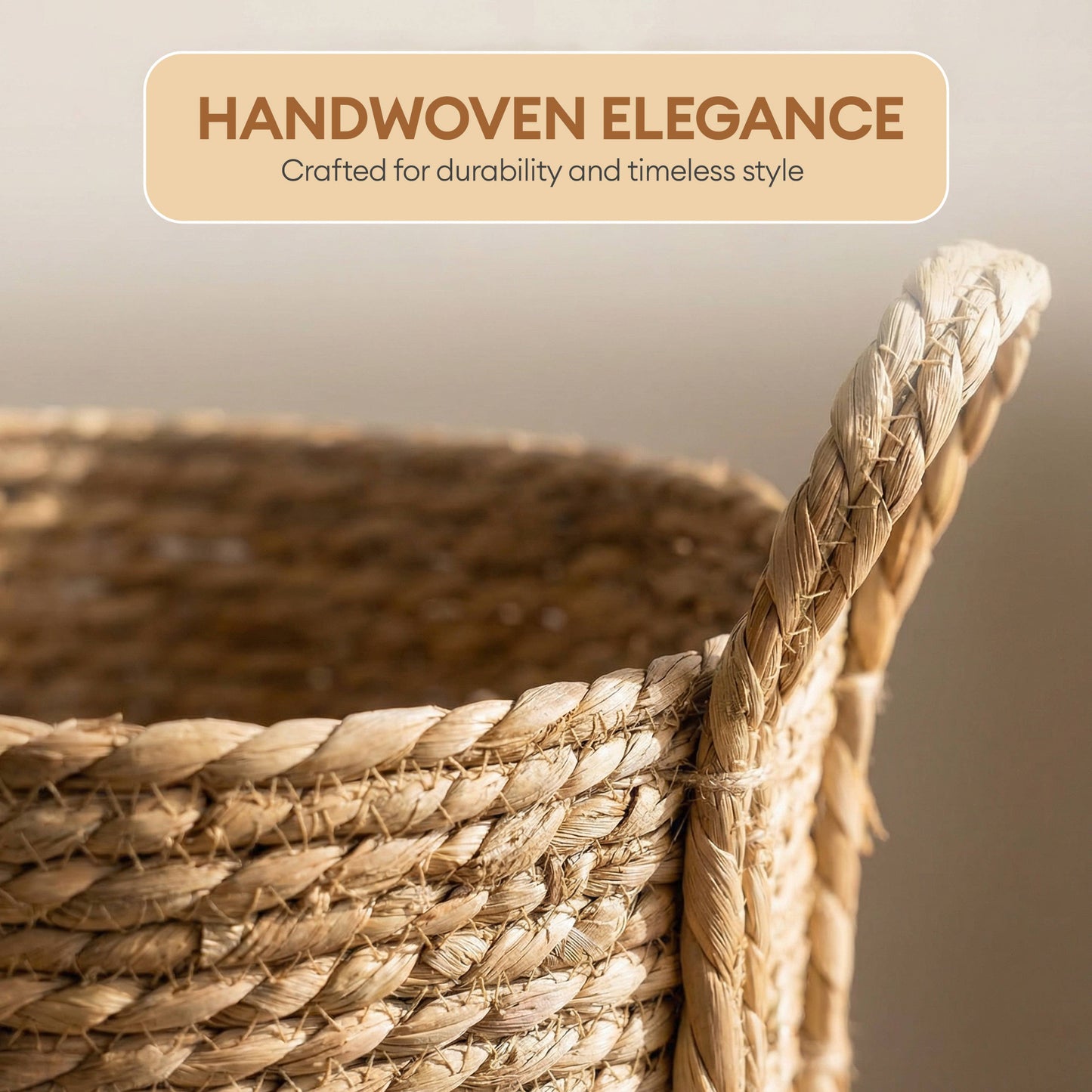 Decorative Round Wicker Woven Rope Storage Blanket Basket
