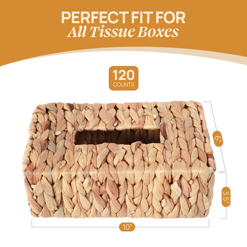 Wicker Tissue Box Cover, Size of a Kleenex Tissue Box