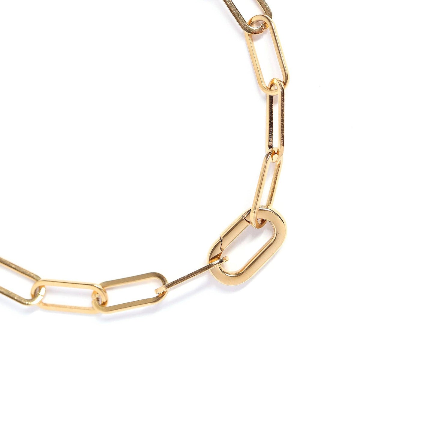 18K Gold PVD Stainless Steel Oval Carabiner