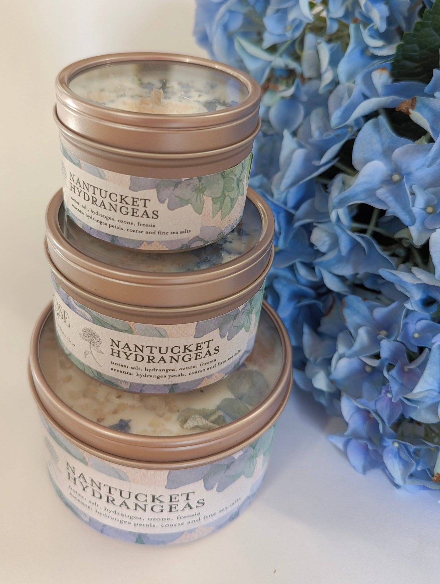 NANTUCKET HYDRANGEAS Hydrangea Sea Salt Candle