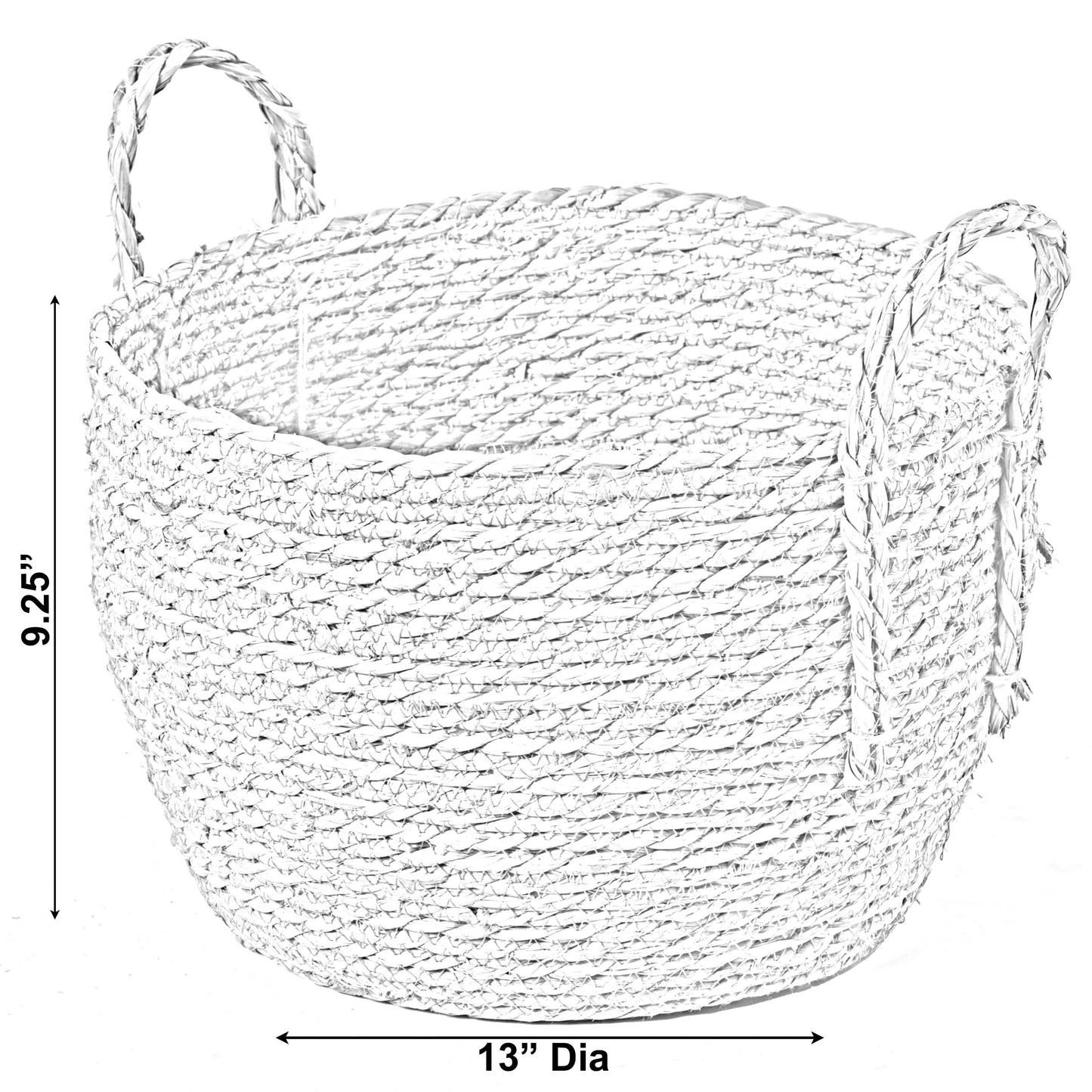 Decorative Round Wicker Woven Rope Storage Blanket Basket