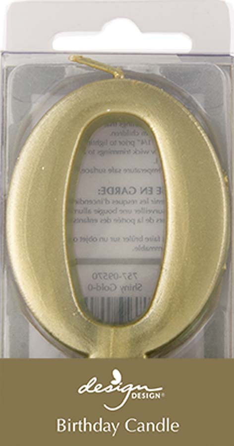 Gold Metallic Numeric Candle