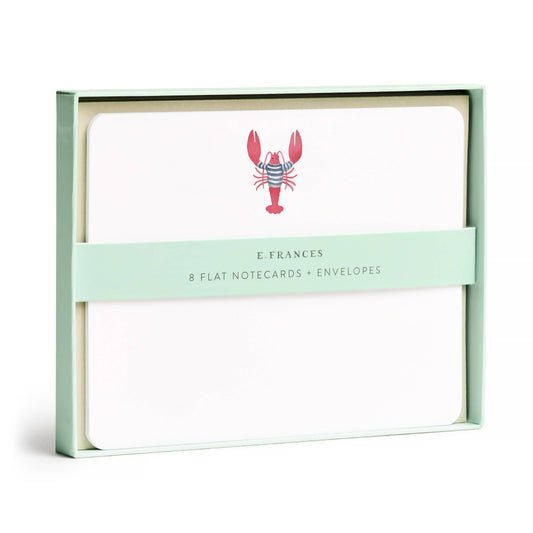 Lobster Flat Notes – Boxed Set of 8 Coastal Notecards