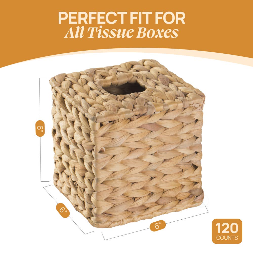 Wicker Tissue Box Cover, Size of a Kleenex Tissue Box