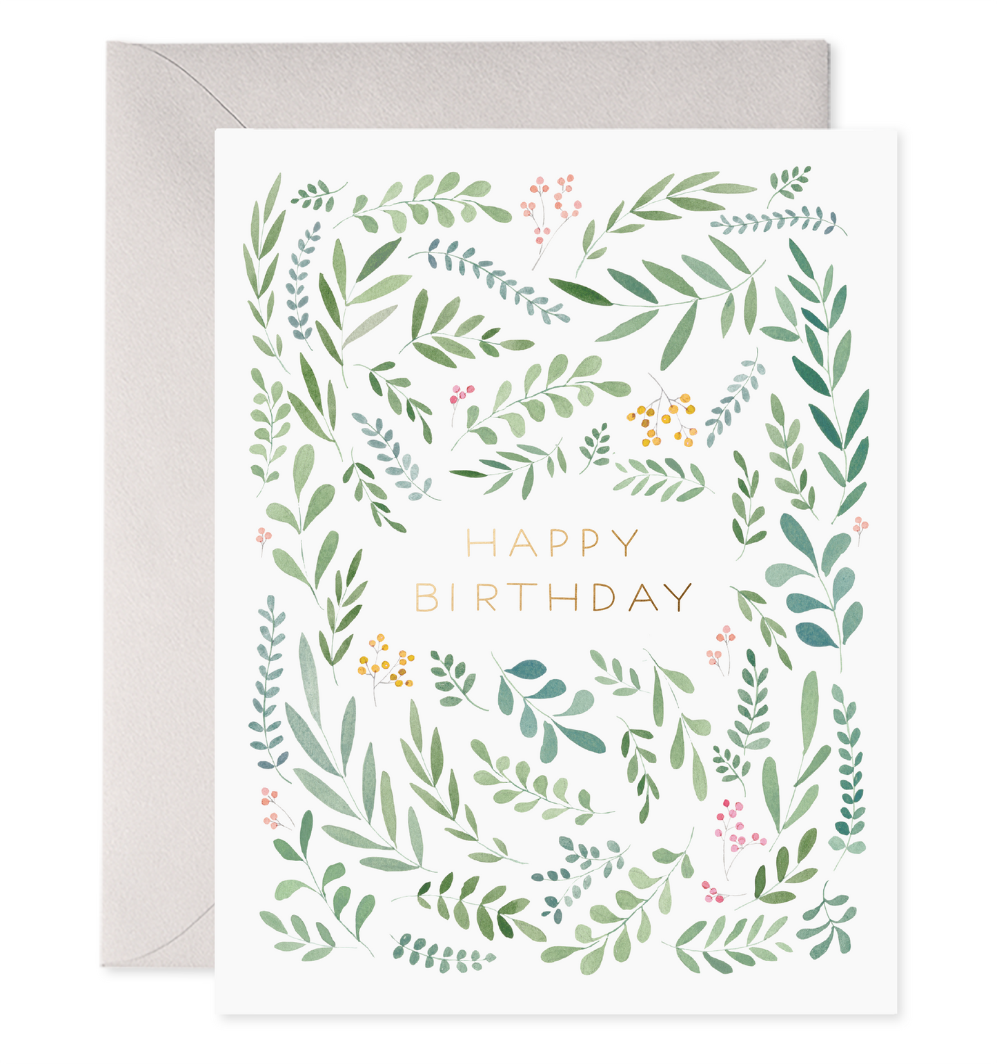 Pretty Leaves | Floral Birthday Greeting Card: 4.25 X 5.5 INCHES