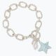 Silver Chain w Blue Starfish Bracelet