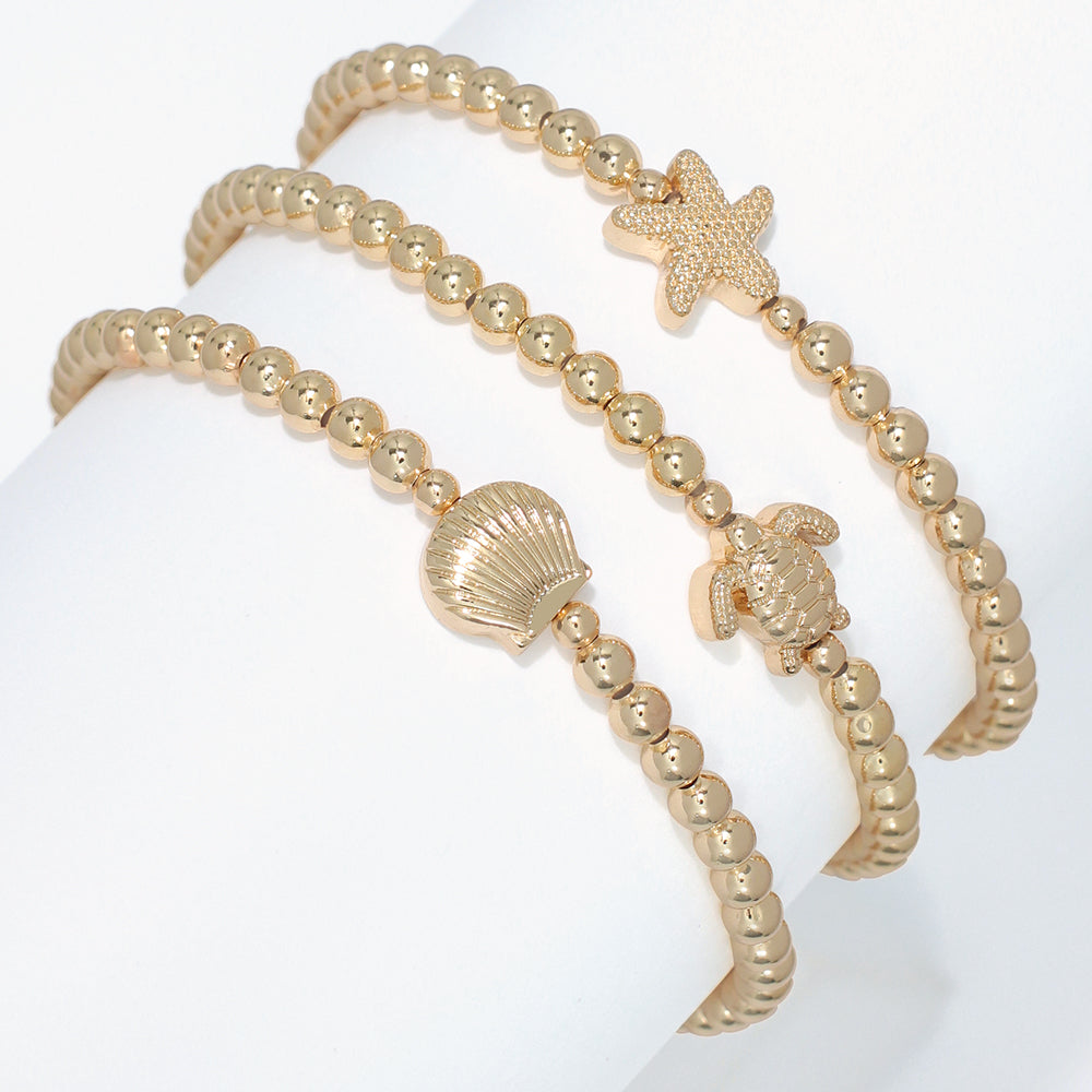Assort of 3 Gold Sea Life