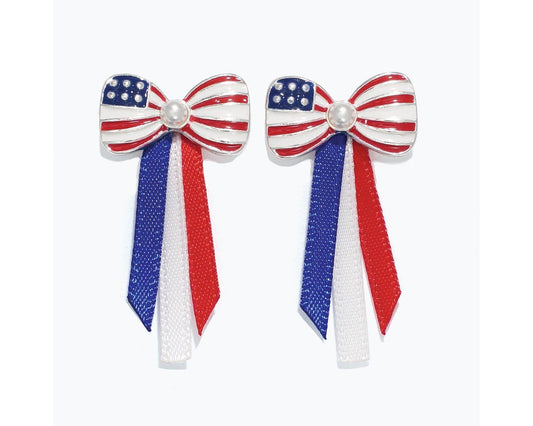 Patriotic Bow with Pearls