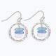 Silver w Blue Sea Glass Earrings