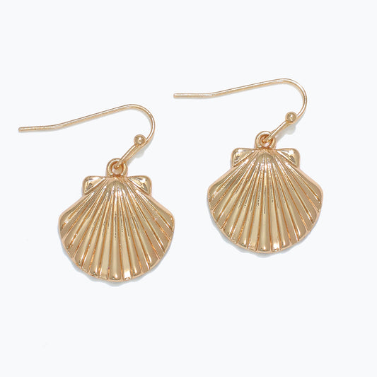 Gold Scallop Shell Earrings