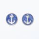 Blue + White Anchor Post Earrings