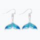 Aqua + Blue Silver Tails Earrings