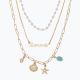 3 Layer Gold Sea Life Necklace