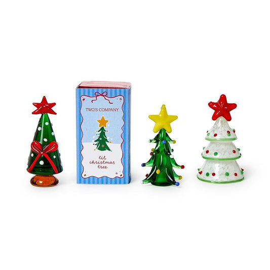 Holiday Tree Hand-Blown Glass Trees in Gift Box