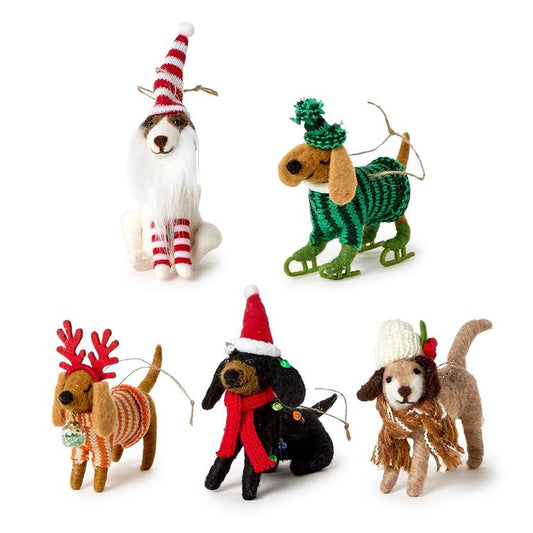 Deck the Paws Felt Dog Ornament