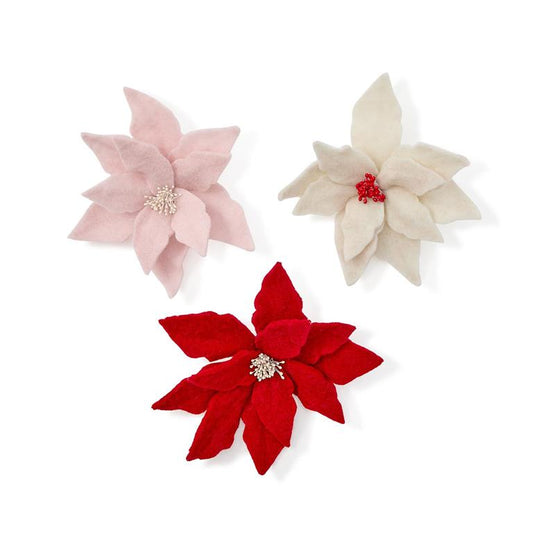 Flower Power Felt Poinsettia Ornament