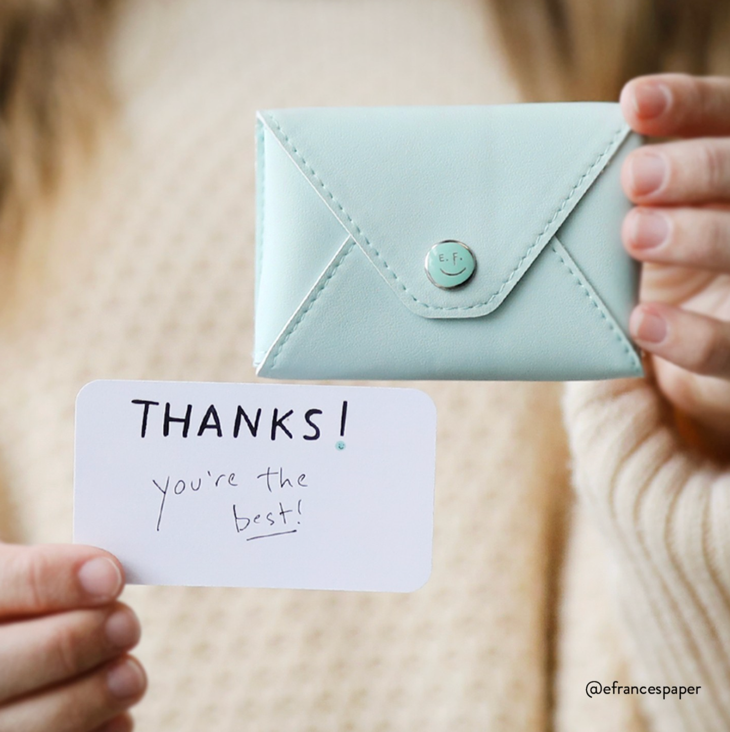 E. Frannie Pack Seaglass | Little Notes® Holder (Blue-Green)