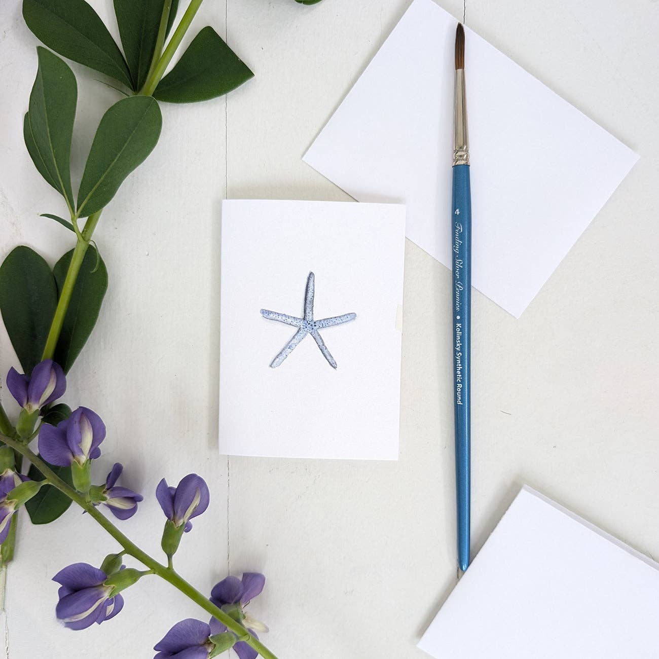 Blue Starfish Mini Note Card