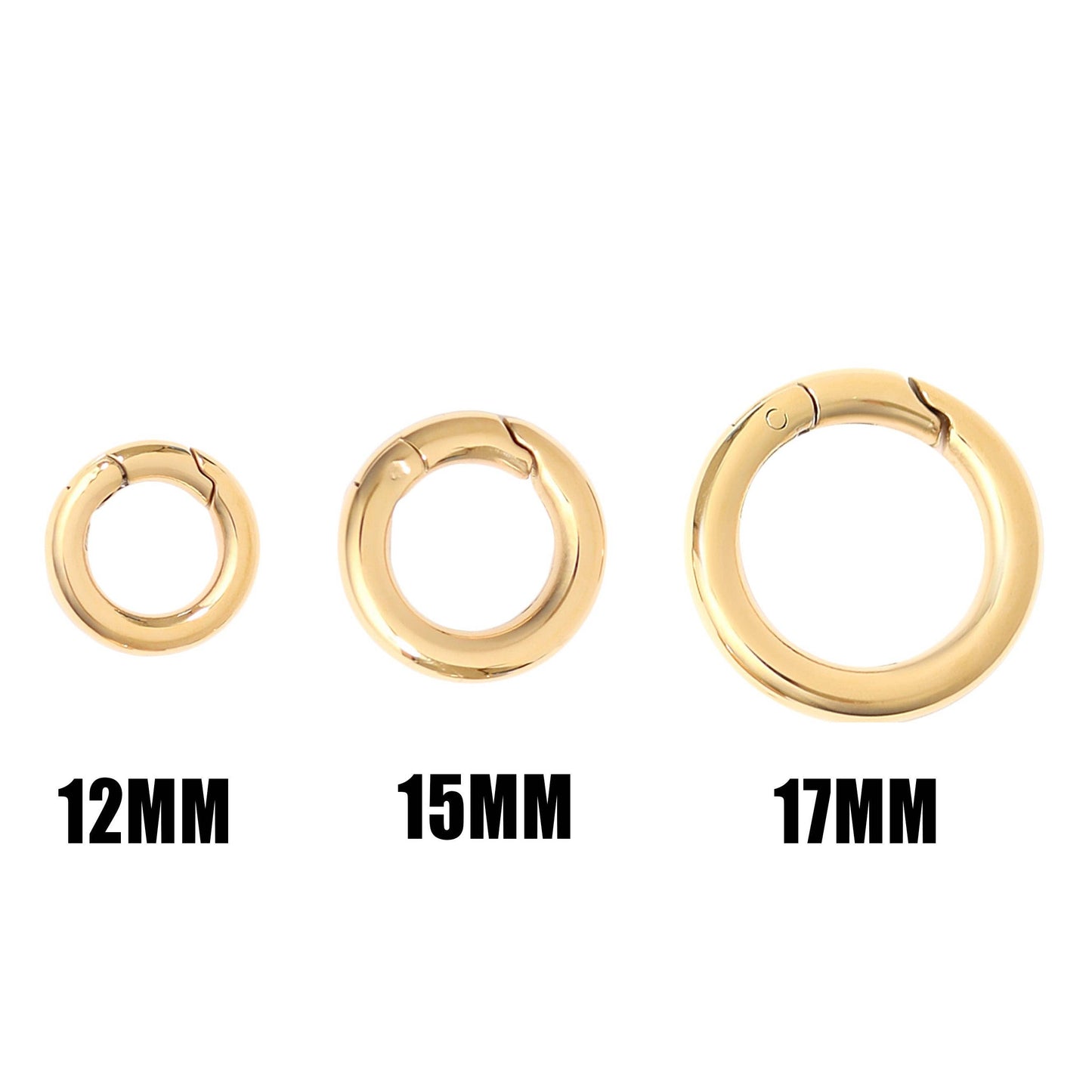 18K Gold PVD Stainless Steel Mini Circle Carabiner Clasp