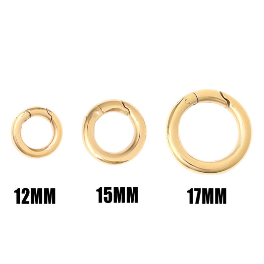 18K Gold PVD Stainless Steel Mini Circle Carabiner Clasp
