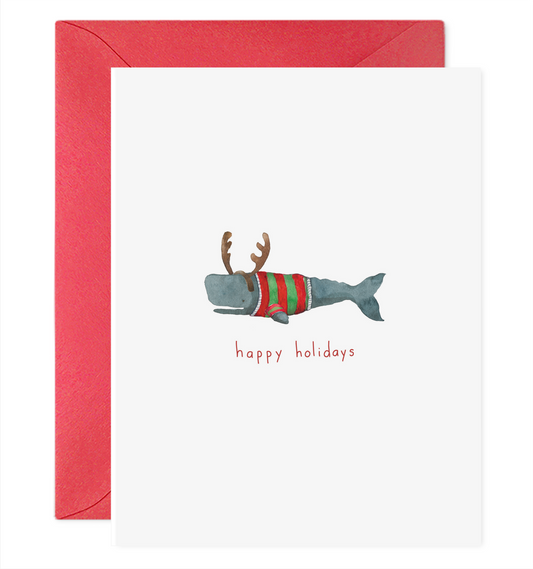 Christmas Whale Card Christmas Greeting Card: 4.25 X 5.5 INCHES