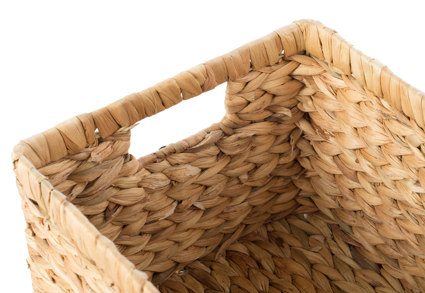 Natural Woven Water Hyacinth Wicker Storage Bin Basket