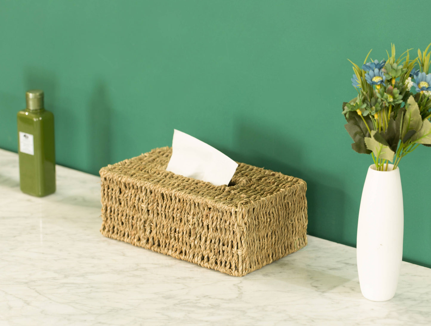Natural Woven Seagrass Wicker Tissue Box Cover Holder