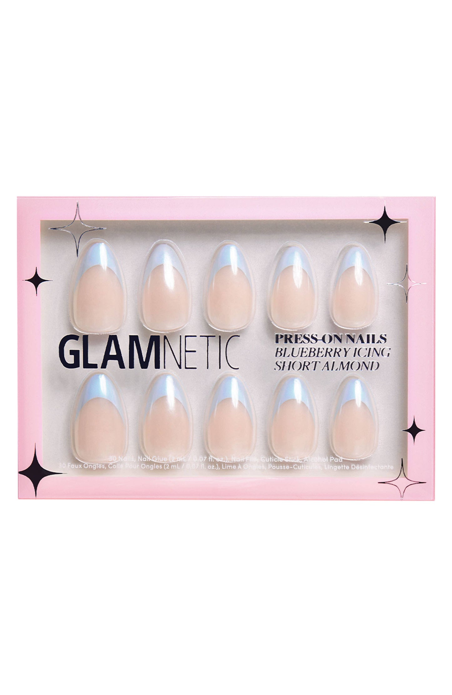 Blueberry Icing Press-On Nails|Baby Blue French Tip