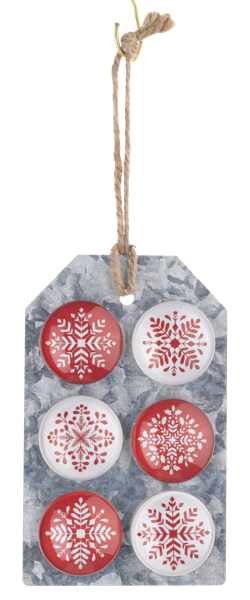 Red & White Snowflakes Magnet