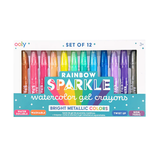 Rainbow Sparkle: Watercolor Gel Crayons Set of 12