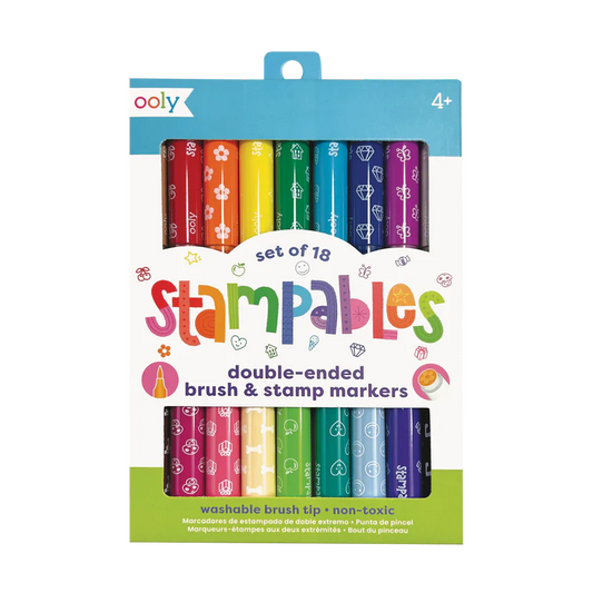 Stampables: Double-Ended Brush &Stamp Markers Set of 18