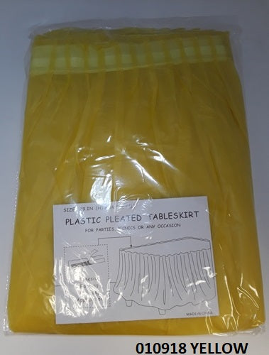 Yellow Plastic Table Skirt