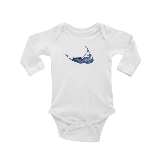 Darker navy nantucket island baby snap up long sleeve