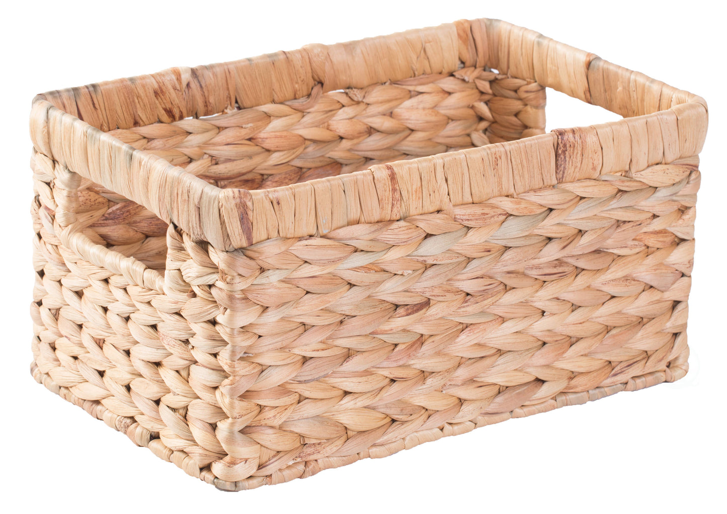Natural Woven Water Hyacinth Wicker Storage Bin Basket