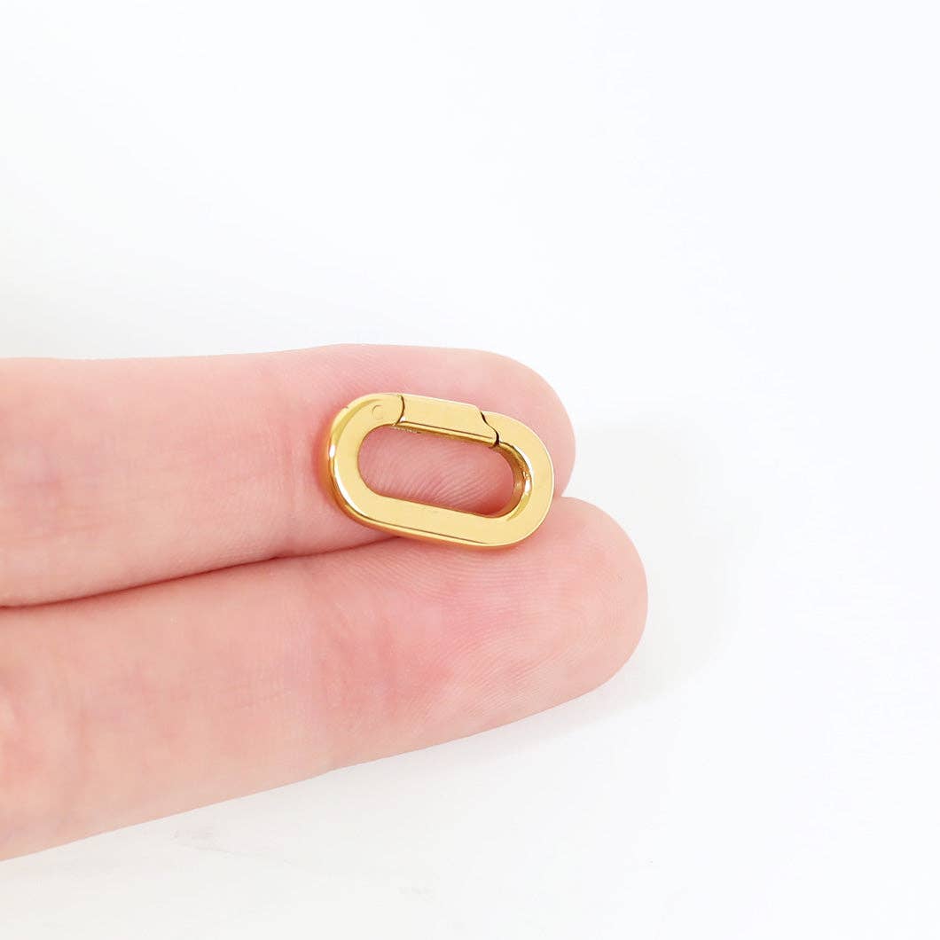 18K Gold PVD Stainless Steel Oval Carabiner